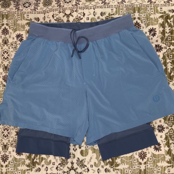 Lululemon Vented Lined Tennis Athletic Shorts - Blue - Picture 1 of 4